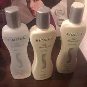 Biosilk serum, shampoo, and conditioner
